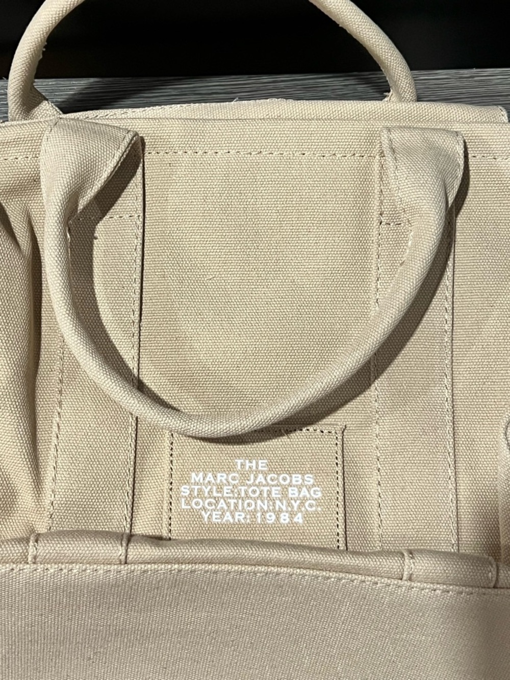 The Canvas Tote Bag. Beige, Size Medium/large - Picture 2 of 3